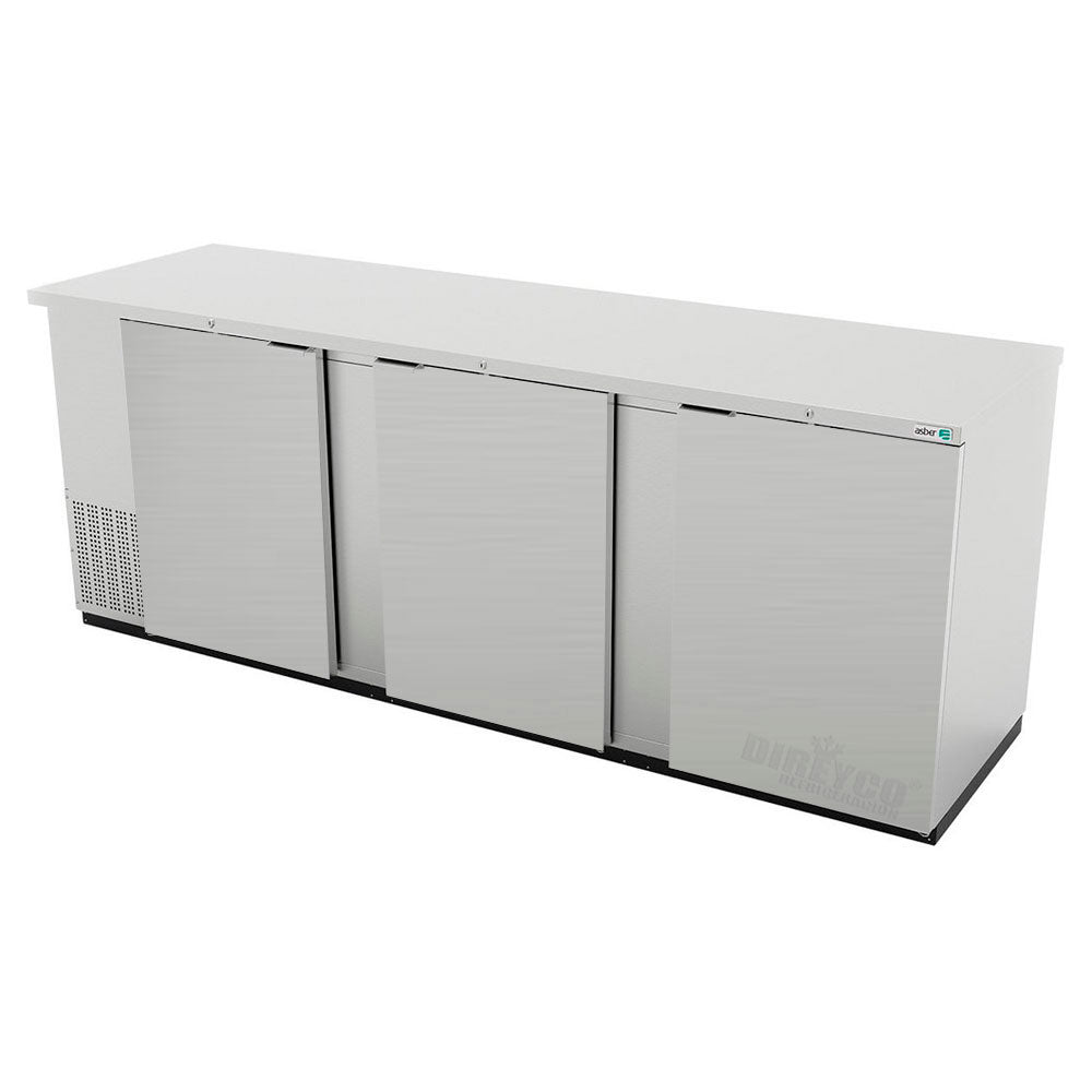 Refrigerador Contrabarra en Acero Inox Asber ABBC-24-72-S-HC Slim Line Puertas Solidas
