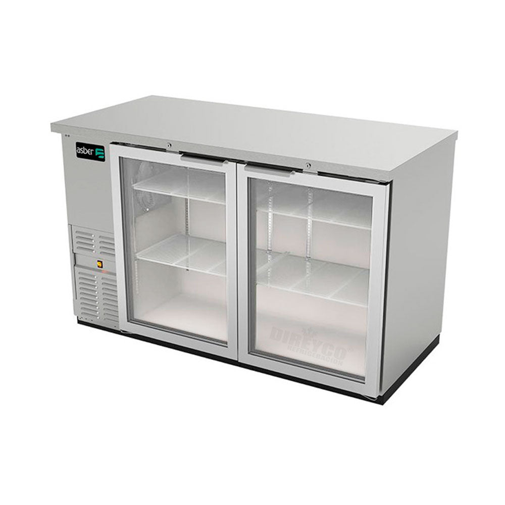 Refrigerador Contrabarra en Acero Inox Asber ABBC-58-SG-HC Puertas Cristal