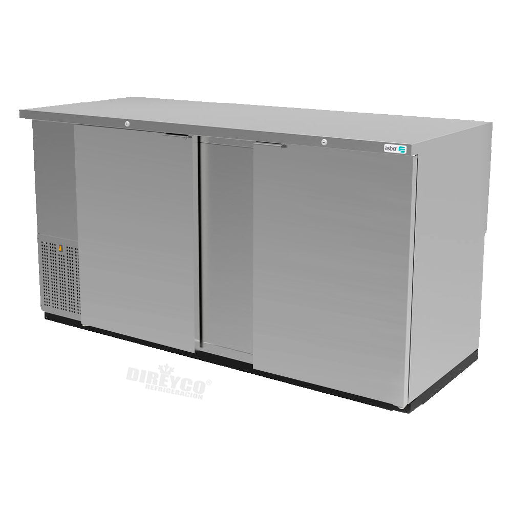 Refrigerador Contrabarra en Acero Inox Asber ABBC-68-S-HC Puertas Solidas