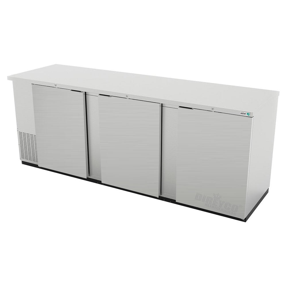 Refrigerador Contrabarra en Acero Inox Asber ABBC-94-S-HC Puertas Solidas