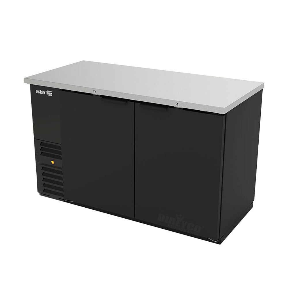 Refrigerador Contrabarra en Vinil Negro Asber ABBC-24-48-HC Slim Line Puertas Solidas