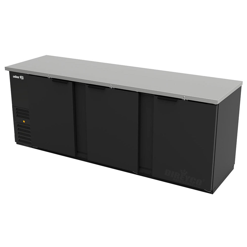 Refrigerador Contrabarra en Vinyl Negro Asber ABBC-24-72-HC Slim Line Puertas Solidas