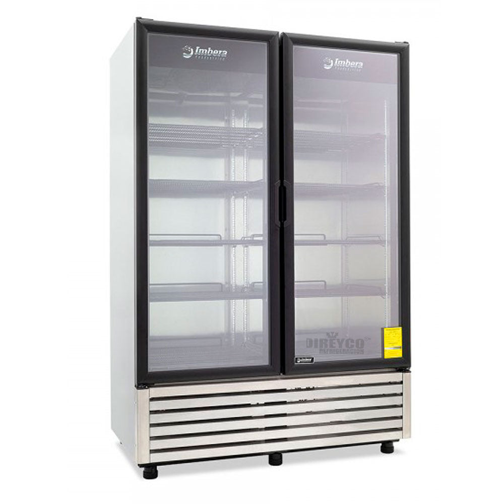 Refrigerador Imbera VRD43 Acero Inoxidable Doble Puerta De Cristal
