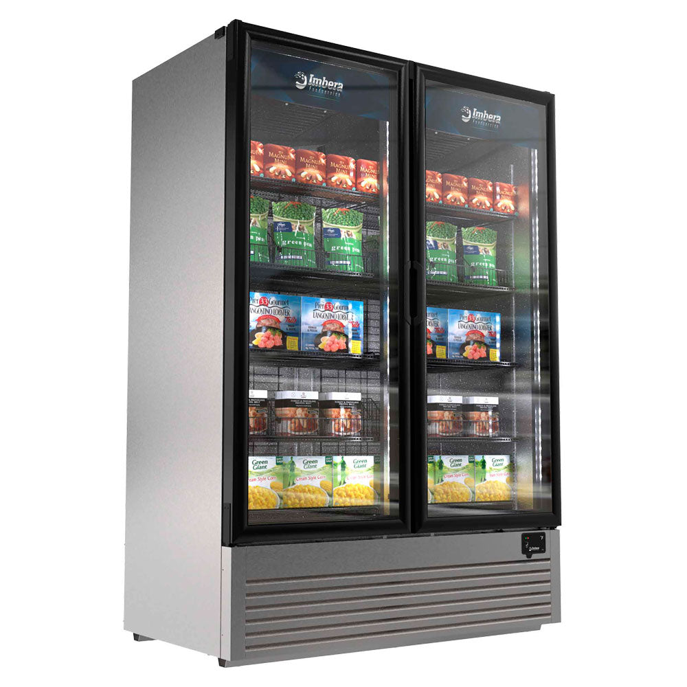Congelador Imbera VFD-43 SS Acero Inoxidable Puertas De Cristal
