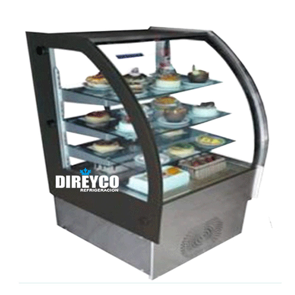 Vitrina Masser RHNVCT-1000-FGR Cristal Curvo Full Glass Entrepaños De Cristal Iluminados