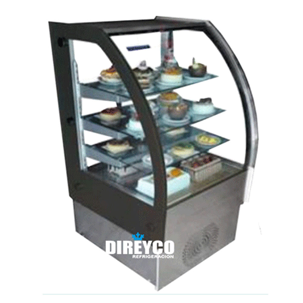 Vitrina Masser RHNVCT-700-FGR Cristal Curvo Full Glass Entrepaños De Cristal Iluminados